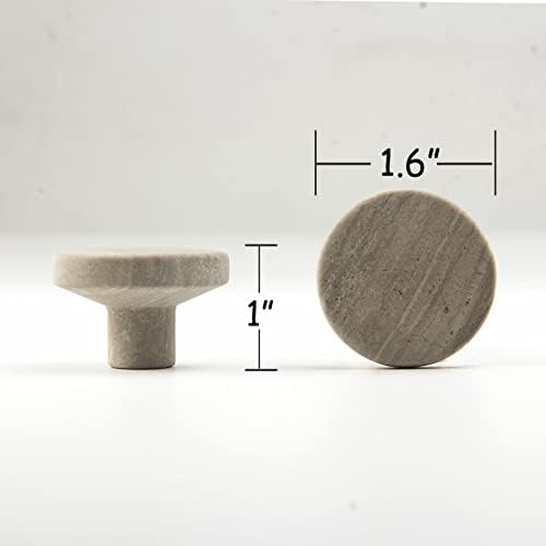 Botões de gabinete de mármore ricoki, efeito de textura de madeira cinza clara manipula de pedra de 2, para gavetas de móveis, cozinha