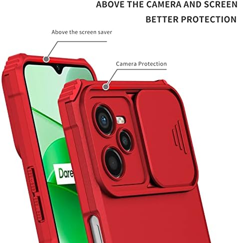Caixa de capa de telefone Silicone Kickstand Case compatível compatível com o OPPO REALME C21/C21Y Perforado, [3 Ways]