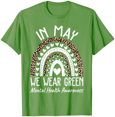 Assuntos de saúde mental, usamos camiseta verde de conscientização sobre saúde mental