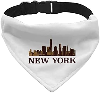 New York Impred Pet Bandana Collar - Colefcape Colar de Colinho - Bandana de cachorro impresso - L