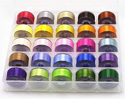 Onwon 25 peças claras bobinas e cores de costura variadas com organizador de caixa