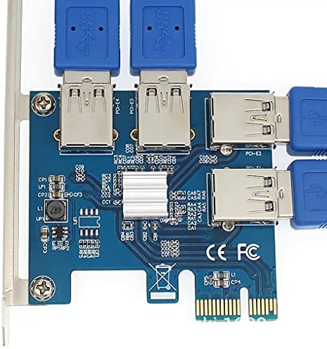 Conectores PCI-E para USB RISER Board 1 a 4 ADAPTADOR 4 PCI-ET PCI-E para USB 3.0 Acessório de Mineração de Cartões de Extender-