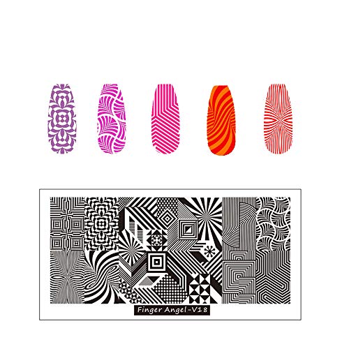 Fingerangel 24 PCS Placas de estampagem Designs de mistura Retânima Carimbo de carimbo Imagem de moda de moda Impressão