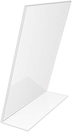 FixtUledIsplays® 1pk 8 x 10 Clear acrílico porta-sinal com retrato de design traseiro inclinado, quadro de imagem