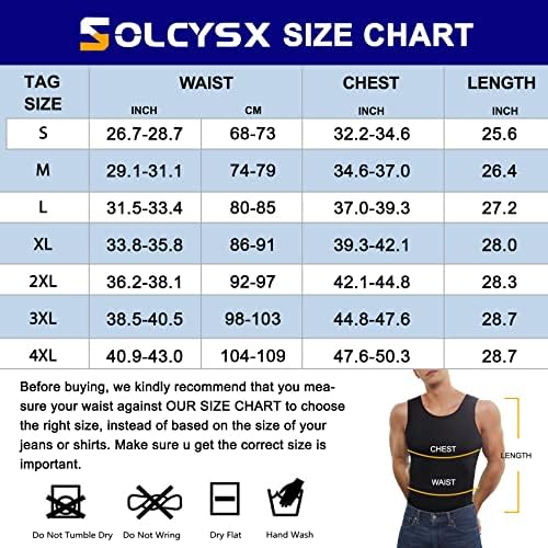 Camisa de compressão de Solcysx Mens Slimming Shaper Shaper Treping Tops Tops Abdom abdome
