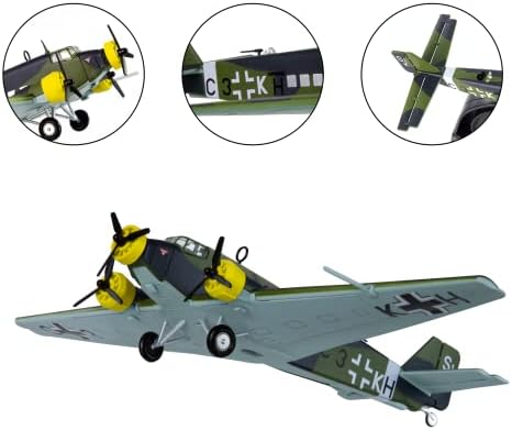 Hanghang 1: 144 Junkers Ju52 Aeronave Metal Fighter Modelo Militar Modelo Diecast Plane para coleta ou presente
