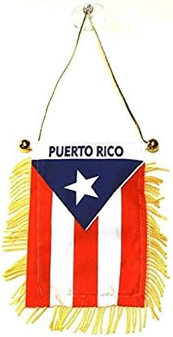 Silverlines Puerto Ri - Bandeira de bandeira pendurada em janelas. com o copo de sucção