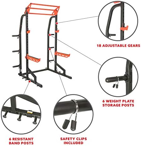 Sunny Health & Fitness Power Zone Half Rack Power Power Cage Power Cage