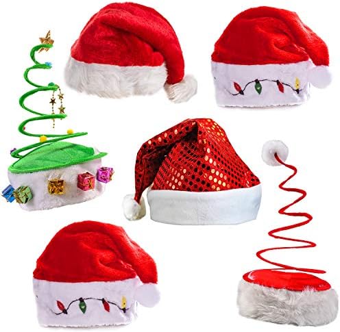 Chapéus de festa de festa engraçada Chapéus de Natal - Papai Noel - 6 pacote - Elf Hat - Bobina Papai Noel - Booth Photo de