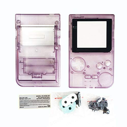 Substituição de capa de casca de casca de alojamento total para Nintendo GBP Boy Boy Pocket Clear Clear Purple