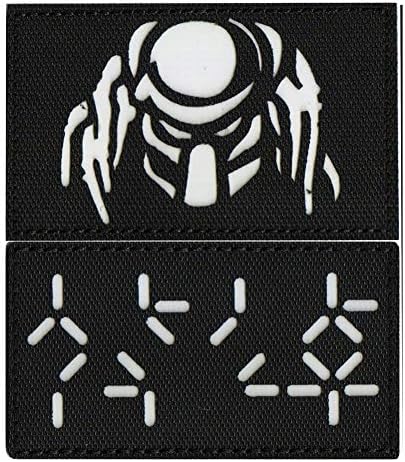 Predador escuro Moral Alien Moral Infravermelho Ir Reflexivo Patch Tactical Vest emblema gancho Fixador Aponteador