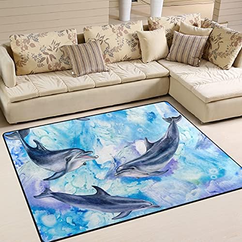 Dolphins azuis marítimos grandes tapetes de área macia
