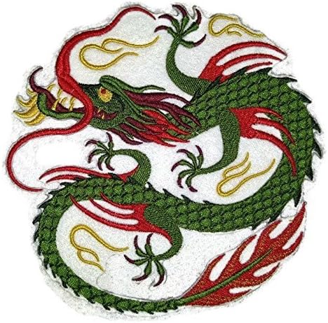 Custom Green Chinese Dragon Bordado de ferro bordado/Sew Patch [6 * 6] [Feito nos EUA]