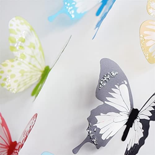 DXMRWJ 18PCS 3D Efeito Crystal Butterflies Adesivo de parede Butterfly Butterfly para decalques de parede da sala de crianças decalques