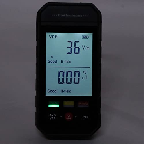 Medidor EMF, medidor EMF de 2 em 1 para medir a radiação de campo magnético, tela grande LCD um botão para entrar na
