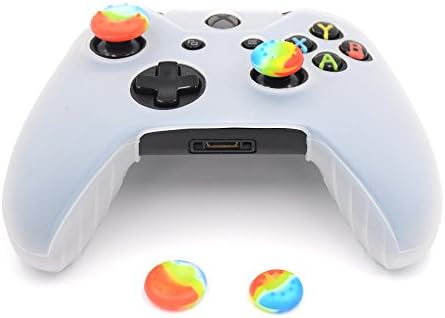 Caso de pele de tampa de silicone branca eeeking para Microsoft Xbox One, Xbox One Slim, Xbox One X e Xbox 360 Controller