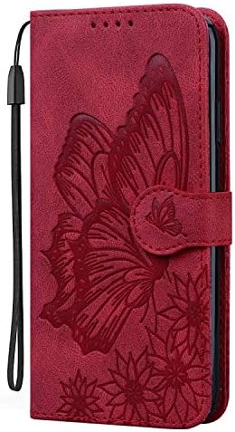 Compatível para o Google Pixel 7 Pro Case de carteira Pro Sentir com relevo Butterfly Flower Leather Folio Case Card Stand Stand Flip