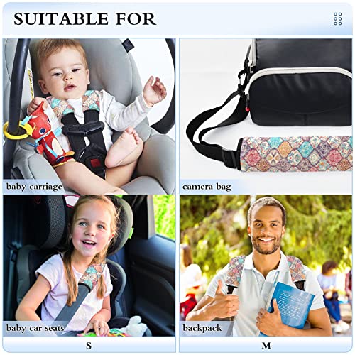 Colorido mandala mandala tampa de assento de carro turco tampas para bebês crianças 2 pcs tiras de assento de carro almofadas