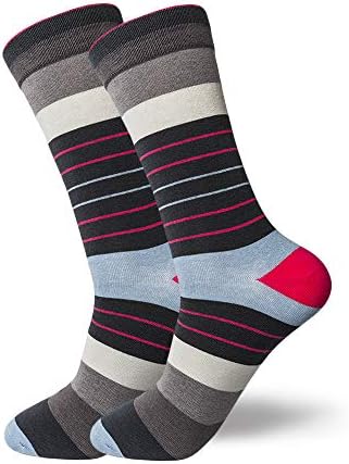 HHX Yonlee Men's Dress Crew Socks 5/6/10 Pares Argyle colorida algodão novidade casual meias divertidas tamanho 10-13