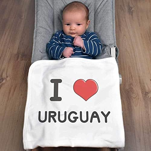 Azeeda 'I Love Uruguai' Cotton Baby Clanta / xale