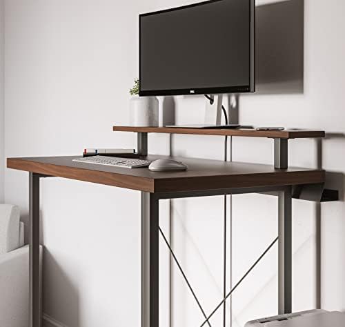 Homestyles Mesclar em pé de mesa com suporte de monitor e pedestal de armazenamento