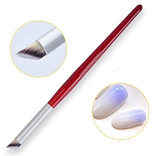 Pincel de gradiente de unhas wokoto com alça vermelha maçaneta de madeira desenho de unha escova UV Design Builder Builder