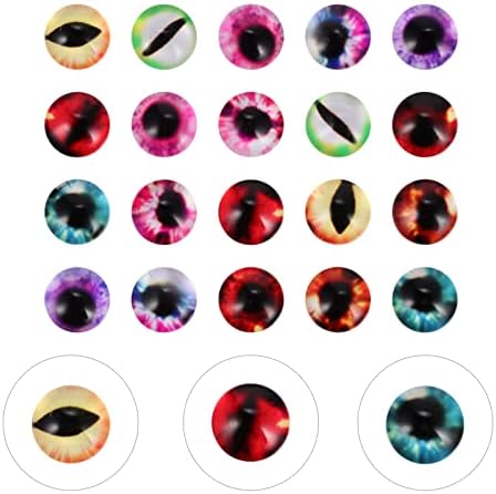 Lifeskome 20pcs 18 mm Olhos de animais de vidro para artesanato Cabochons Olhos redondos de backs para bonecas de barro fazendo