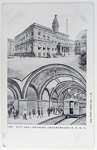 Prefeitura de cartão postal vintage mostrando a Underground R.R.N.Y. trem ferroviário ferroviário