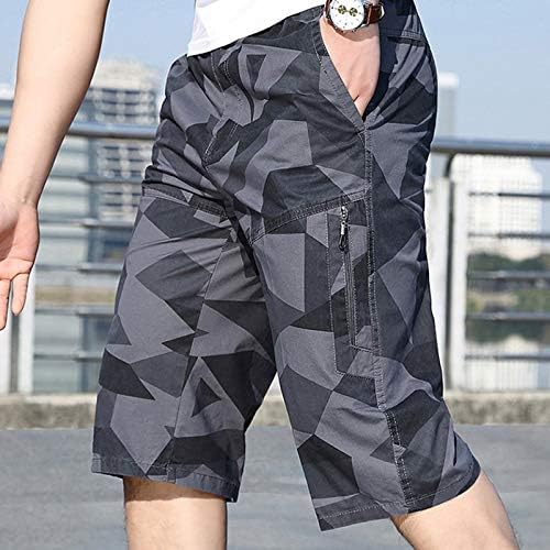 Ozmmyan masculino masculino shorts de carga relaxada shorts multifacetados de camuflagem ao ar livre calças militares