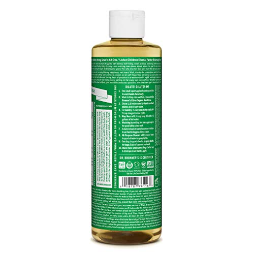 Dr. Bronner's-Sabão líquido puro-cáteis-feito com óleos orgânicos, 18 em 1 Usos: rosto, corpo, cabelo, lavanderia, animais