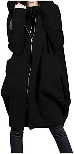 Lijcc sólido manga longa matéria de moletom feminina de zíper moderno túnica moletom aconchegante capa confortável no escritório