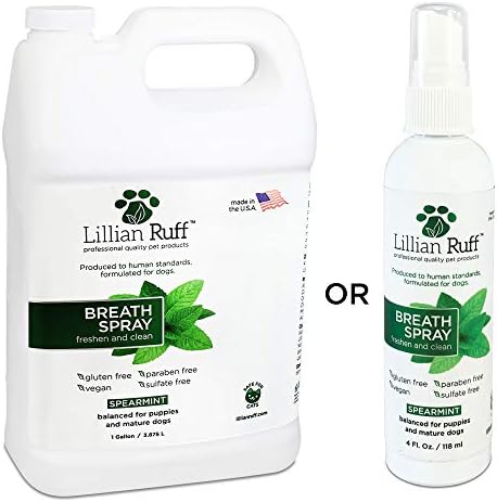 Lillian Ruff Dog Breath Scowner odontologia Spray - fórmula de limpeza de dentes de saúde oral de cães Alvos para cães ruins, placa