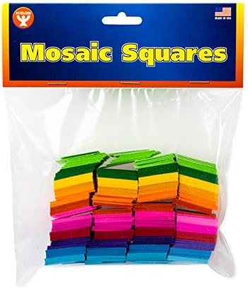 Quadrados de mosaico HYGLOSS - quadrados de cartolina brilhante - 1 polegada x 1 polegada - Ótimo para artes e ofícios, projetos de