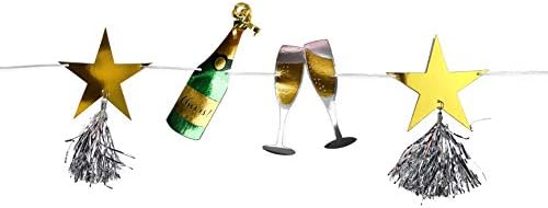 Cheers Banner Charms - Garland de champanhe - Festa de aniversário, festa de Ano Novo, Natal, Celebração de Graduação,
