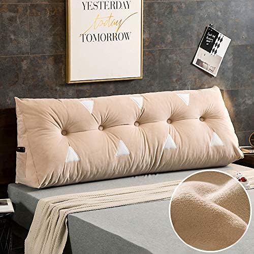 CCLZ PLUSH Triangle Wedge Cushion Pillow, Princess Bed Cedge Pillow Backrest Pillows Pocket Design grande almofada para sofá-cama-khaki