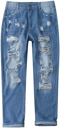 Ethkia jeans parecer leggings jeans femininos elicou calças jeans angustiadas de calça jeans de harém jeans para mulheres