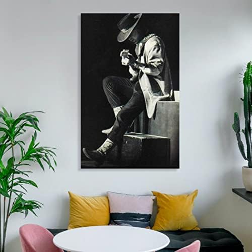 Poster vintage Stevie Ray Vaughan e Double Trouble Decoração de parede preta e branca, sala de estar PAIO PAIOS DE