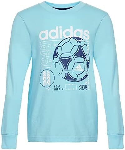 Camiseta gráfica de esportes de algodão de manga comprida de meninos da Adidas Boys