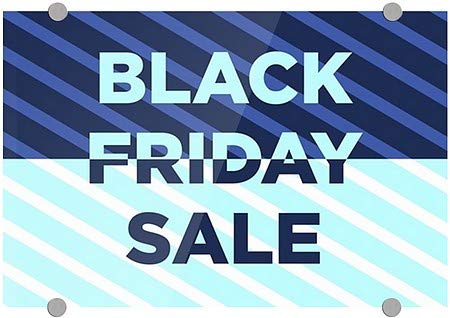 CGSignLab | Sinal de acrílico premium Black Friday Sale -Stripes Blue | 18 x12