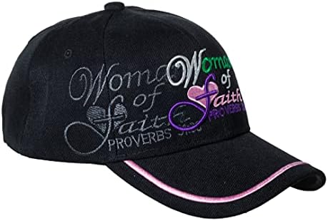 Mulher da Fé Provérbios 31:30 Cap - Estudo da Bíblia Cristã da Fé da Igreja - Bordado detalhado e chapéu de costura