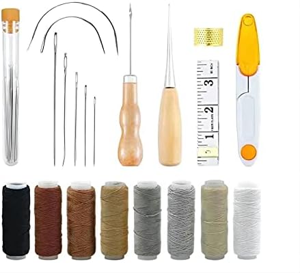 Kit de reparo de estofamento dlaivor, threads threads 8 rolos de cores variações de agulhas de costura variadas kit