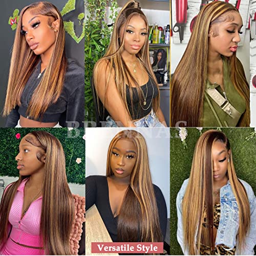Cabelo de Brenas 28 polegadas 13x4x1 ombre t parte hd renda perucas frontal cabelos humanos coloridos para mulheres negras