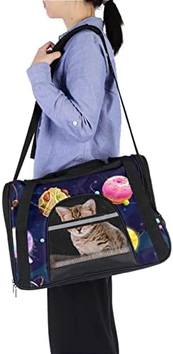 Portador de animais de estimação Funny Food Donuts Hamburger Planets Galaxy Planets Soff-lateral Pet Travel portadores de gatos,