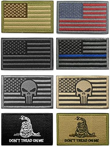 WZT Bundle 8 peças bandeira americana Moral tático Conjunto de patches militares