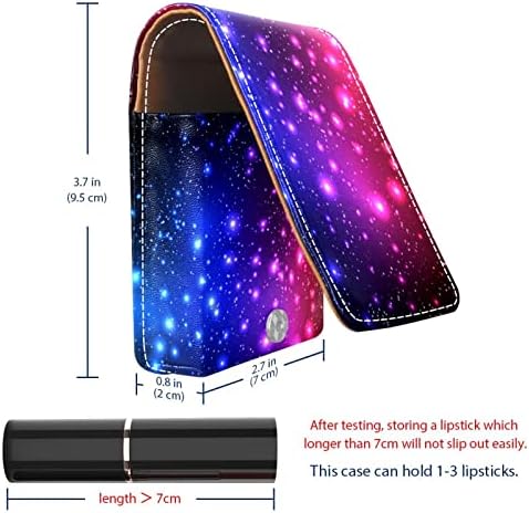 Colorido Shine Stary Sky Galaxy Lipstick Pouch com suporte de batom de espelho para Mini Cosmético Bolsa de Purse