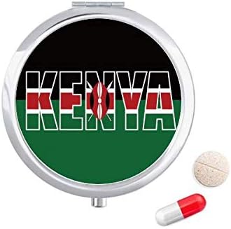Quênia bandeira country names de pílula caixa de armazenamento de bolso de bolso Dispensador de contêiner