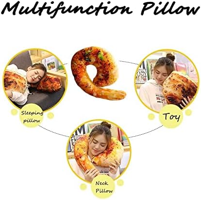 Aregokam Shap Shape Pillow Plush Toy Pillow, 3D Simulação Alimentos Camarão Pillow, Creative Food Sofá Decoração de Caso,