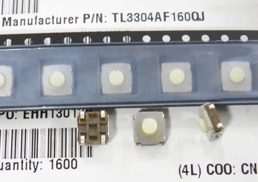 20pcs Patch Light Touch interruptor 6.2 * 6,2 * 3,4 mm TL3304AF160QJ BOTNES PLÁSTICOS MOLOS