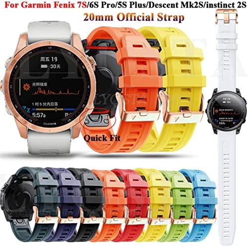 Pulseira de silicone oficial de djdlfa de 20 mm de pulso para Garmin Fenix ​​7S 5S 6SPro instinto 2 Smart Watch Band Quickfit Belt