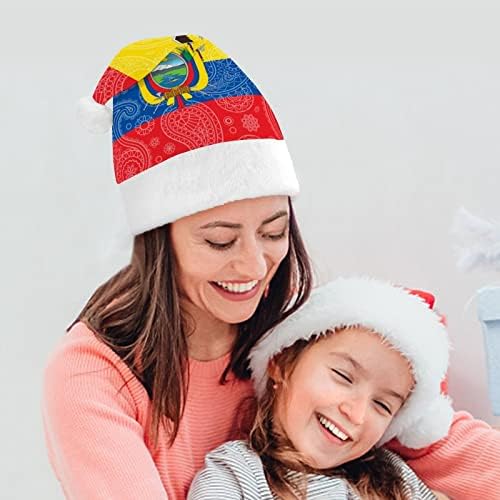 Equador Paisley Bandeira Chapéu de Natal Papai Noel para adultos unissex Comfort Classic Xmas Cap para o feriado de festa de Natal